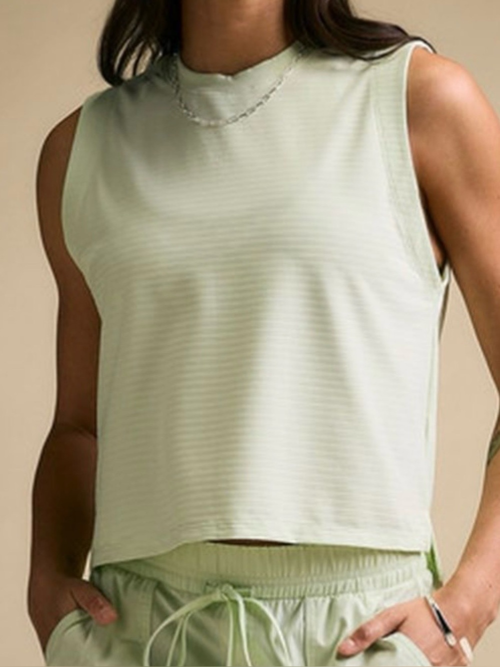 CALIA by Carrie Underwood Light Green Ribbed Muscle Tee